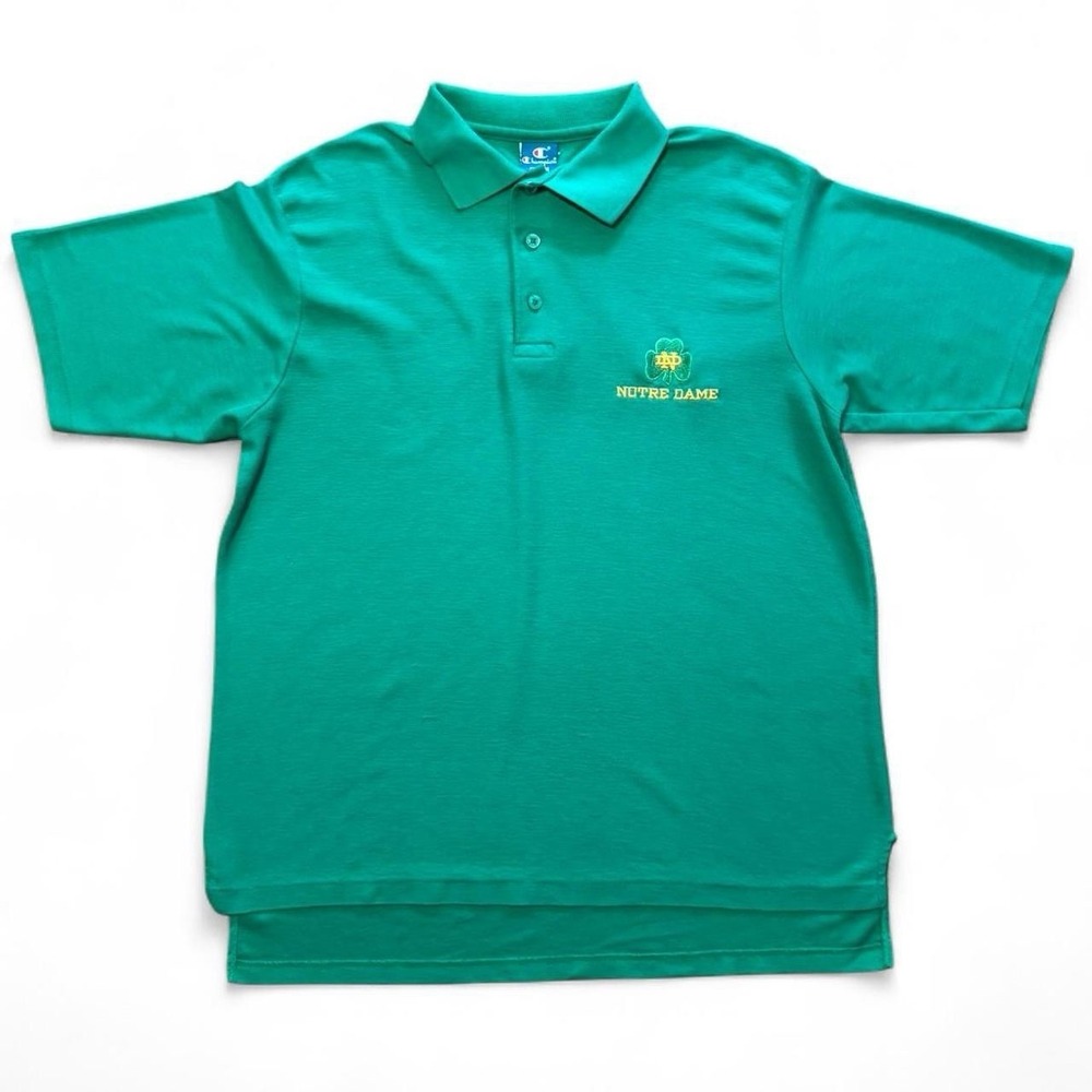 Vintage 90s Champion Notre Dame Fighting Irish Football NCAA Sports Polo T-shirt